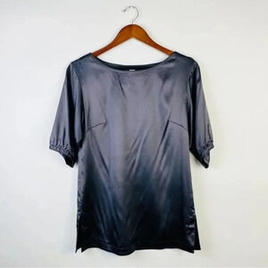 FUTURE PARADISE Gray Silk Tunic Top Size‎ Small